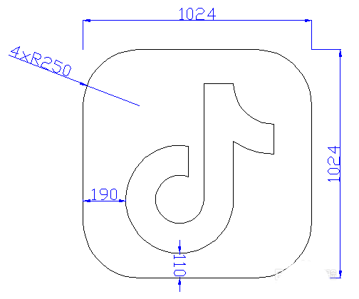 用CAD設計一個抖音logo