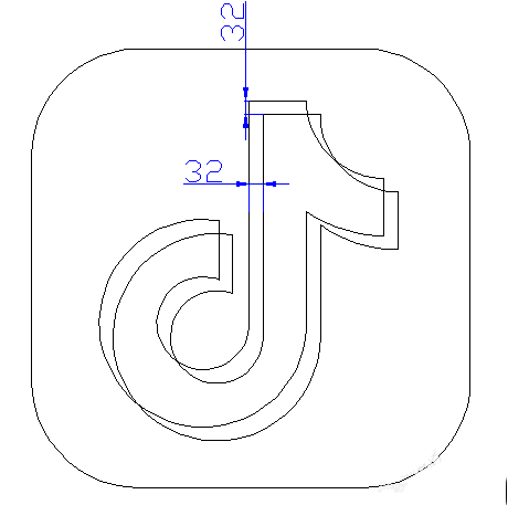 用CAD設計一個抖音logo