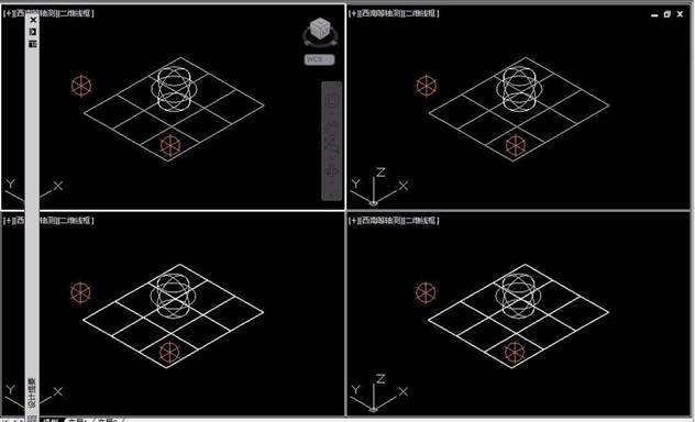 CAD中三維對象怎么設置四視圖？