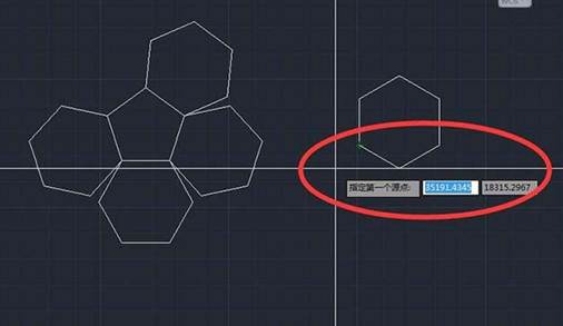 CAD怎么對齊多個六邊形