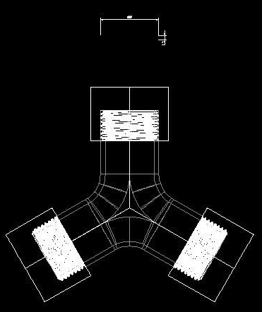 如何用CAD繪制一個(gè)三通管？