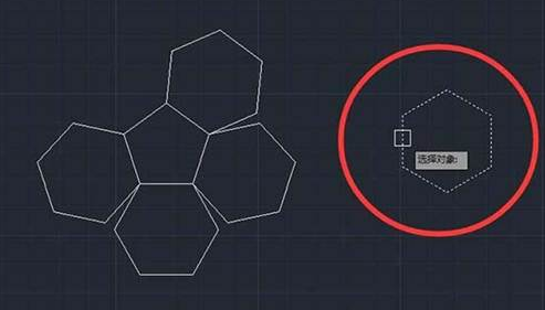 CAD如何使六邊形對齊到五邊形上？
